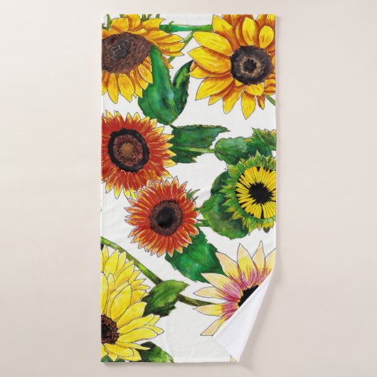 Zonnebloemen Badhanddoek (Badhanddoek)