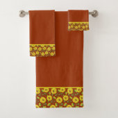 Zonnebloemen badhanddoekenset bad handdoek (Insitu)