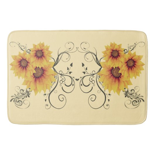Zonnebloemen Badmat (Voorkant)