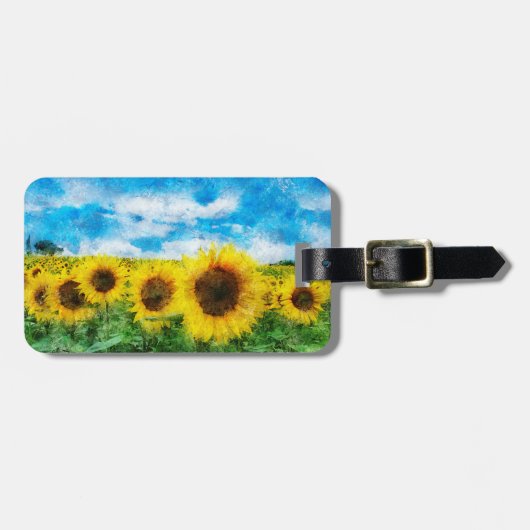 Zonnebloemen Bagagelabel (Voorkant horizontaal)