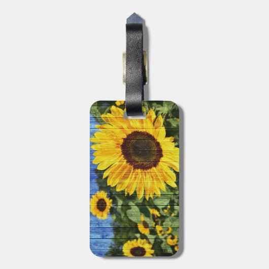 Zonnebloemen Bagagelabel (Achterkant verticaal)