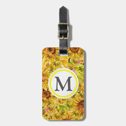 Zonnebloemen Bagagelabel (Voorkant verticaal)