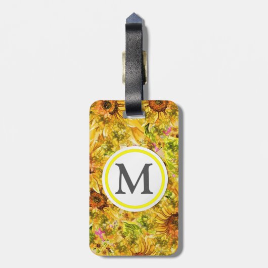 Zonnebloemen Bagagelabel (Achterkant verticaal)