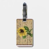 Zonnebloemen Bagagelabel (Achterkant verticaal)