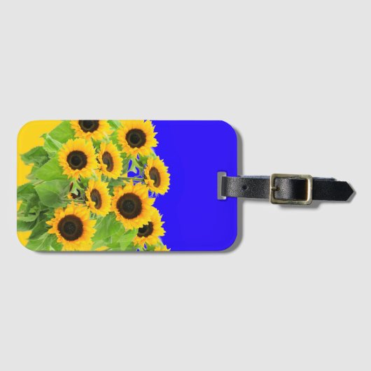 Zonnebloemen Bagagelabel - Oekraïense vlag kleuren (Voorkant (horizontaal))