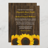 Zonnebloemen Barn Wood Weddenschap Kaart (Voorkant / Achterkant)