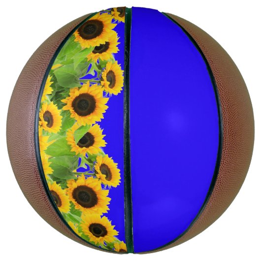 Zonnebloemen Basketbal Oekraïense vlag Kleur Onder (Verticaal)