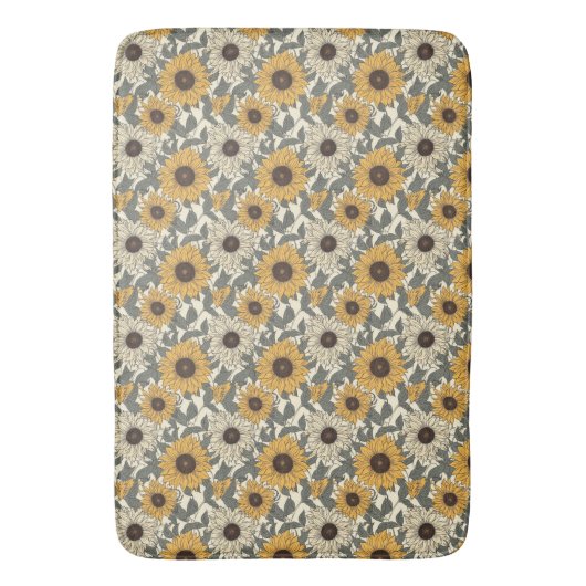 Zonnebloemen Bath Mat (Voorkant Verticaal)