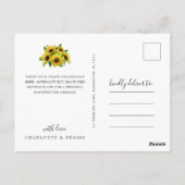 Zonnebloemen bedankje briefkaart (Achterkant)