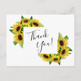 Zonnebloemen bedankje briefkaart