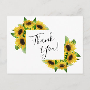 Zonnebloemen bedankje briefkaart