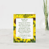 Zonnebloemen Bedankt Christelijke Vriend Kaart (Voorkant)