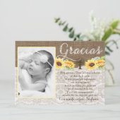 Zonnebloemen Bedankt Gracias voor de doop Bautizo (Staand voorkant)