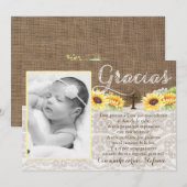 Zonnebloemen Bedankt Gracias voor de doop Bautizo (Voorkant / Achterkant)