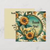  Zonnebloemen Bedankt Korting Kaart (Voorkant / Achterkant)