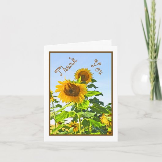 ZONNEBLOEMEN/BEDANKT/ TEKST BEDANKKAART (Voorkant)