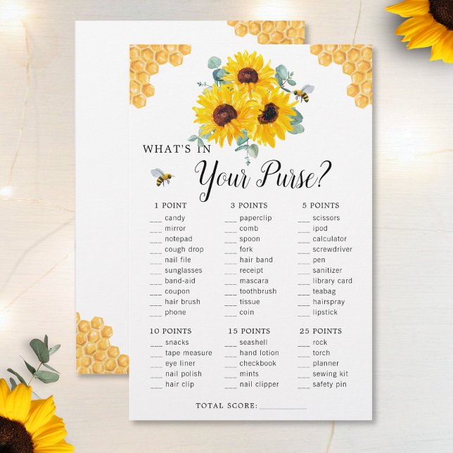 Zonnebloemen Bee Honeycomb Purse Vrijgezellenfeest (Creator heeft geüpload)