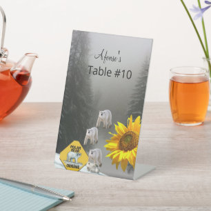 Zonnebloemen Beer voetstuk Reclamebord Met Voetstuk