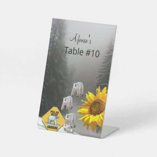 Zonnebloemen Beer voetstuk Reclamebord Met Voetstuk (Voorkant)