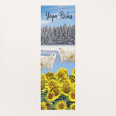 Zonnebloemen Beer Yoga Mat (Achterkant)