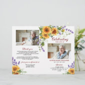 Zonnebloemen begrafenisprogramma | Volgorde van de (Staand voorkant)