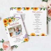 Zonnebloemen begrafenisprogramma | Volgorde van de