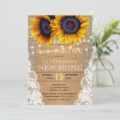 Zonnebloemen begraven en herfstwonerwoningvat kaart (Staand voorkant)