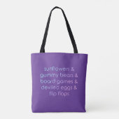 "Zonnebloemen & Beren & bordspelen" Tote Bag (Achterkant)