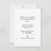 Zonnebloemen, bessen en vloed Baby shower Bedankkaart (Achterkant)