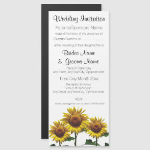 Zonnebloemen Betonprijzensets Magnetische Uitnodiging