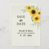 Zonnebloemen Bewaar de Datum Aankondiging (Voorkant / Achterkant)