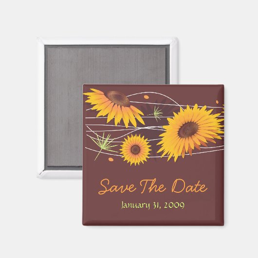 Zonnebloemen Bewaar de datum Bruiloft Aankondiging Magneet (Voorkant / Achterkant)