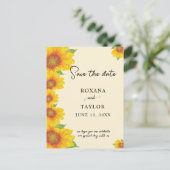 Zonnebloemen Bewaar de datum Floral Wedding Briefkaart (Staand voorkant)