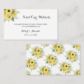 Zonnebloemen Bezoek onze website Wedding insert ca Plaatskaartje (Voorkant / Achterkant)