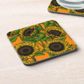 Zonnebloemen Bier Onderzetter (Linkerzijde)