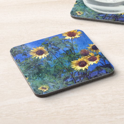 Zonnebloemen Bier Onderzetter (Linkerzijde)