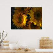 Zonnebloemen bij zonsondergang poster (Keuken)