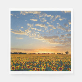Zonnebloemen bij Zonsondergang Servet
