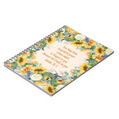 Zonnebloemen Bijbel houden perfecte vrede Notitieboek (Linkerzijde)