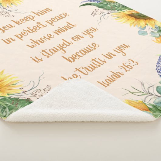 Zonnebloemen Bijbel houden perfecte vrede Sherpa Deken (3/4)