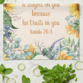 Zonnebloemen Bijbel houden perfecte vrede Theedoek (Gevouwen)