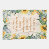 Zonnebloemen Bijbel houden perfecte vrede Theedoek (Horizontaal)