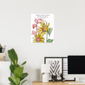 Zonnebloemen Bijbel Schrift 1 Tessalonicenzen 5:11 Poster (Thuiskantoor)