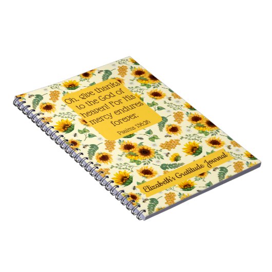 Zonnebloemen Bijbel Verse Christelijke Gift Notitieboek (Rechterzijde)