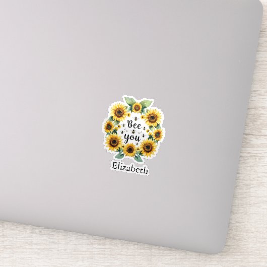 Zonnebloemen Bijen Je Schattigee trendy Inspireren Sticker (Detail)