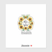 Zonnebloemen Bijen Je Schattigee trendy Inspireren Sticker (Vel)