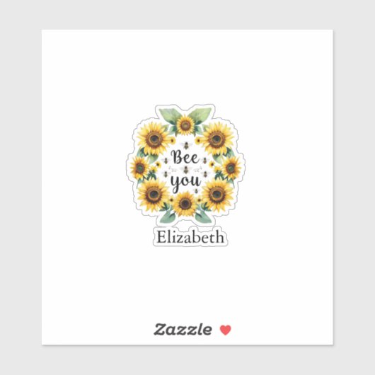 Zonnebloemen Bijen Je Schattigee trendy Inspireren Sticker (Vel)