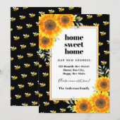 Zonnebloemen bijen nieuwe woning aankondiging (Voorkant / Achterkant)