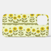Zonnebloemen, bijen, schattig naadloos patroon. Case-Mate iPhone case (Achterkant (horizontaal))