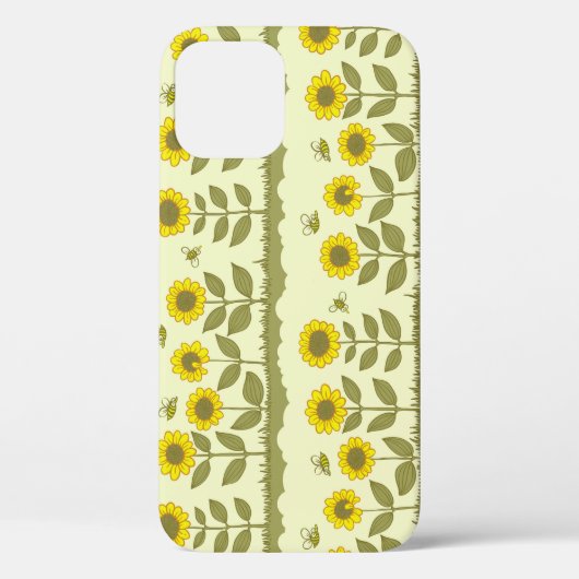 Zonnebloemen, bijen, schattig naadloos patroon. Case-Mate iPhone case (Achterkant)
